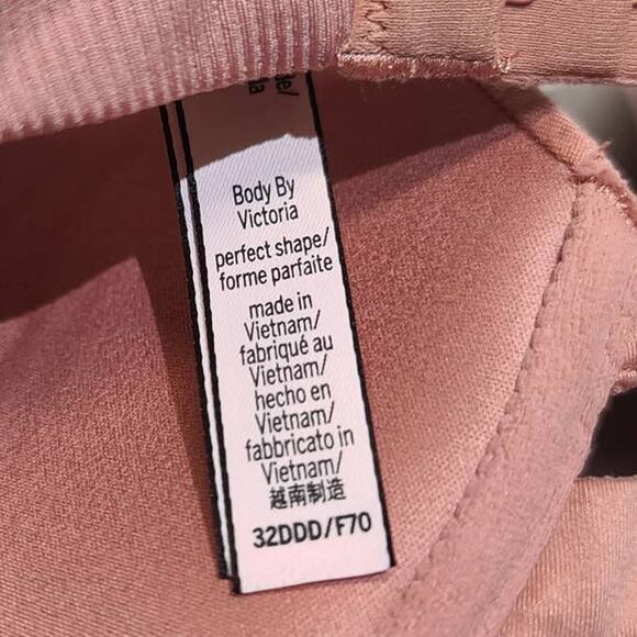 VICTORIA'S SECRET Pink Lace Lined Bra Body by Victoria Perfect Shape 32 DDD - Picture 4 of 4